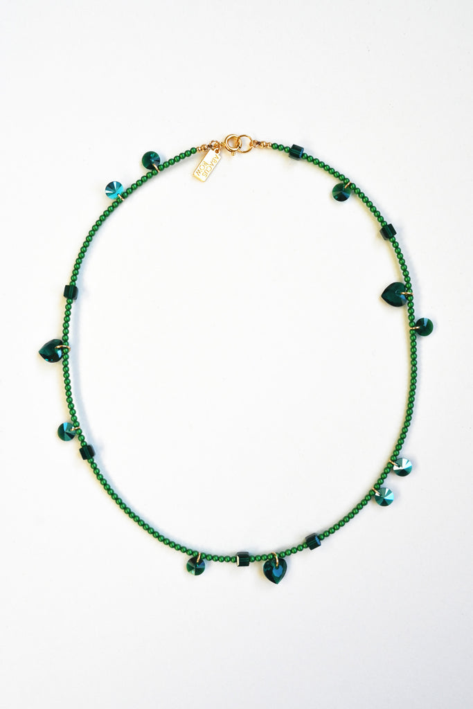 Emerald Confetti Necklace of the Big Heart Collection at Abacus Row Handmade Jewelry