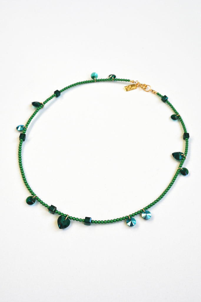 Emerald Confetti Necklace of the Big Heart Collection at Abacus Row Handmade Jewelry