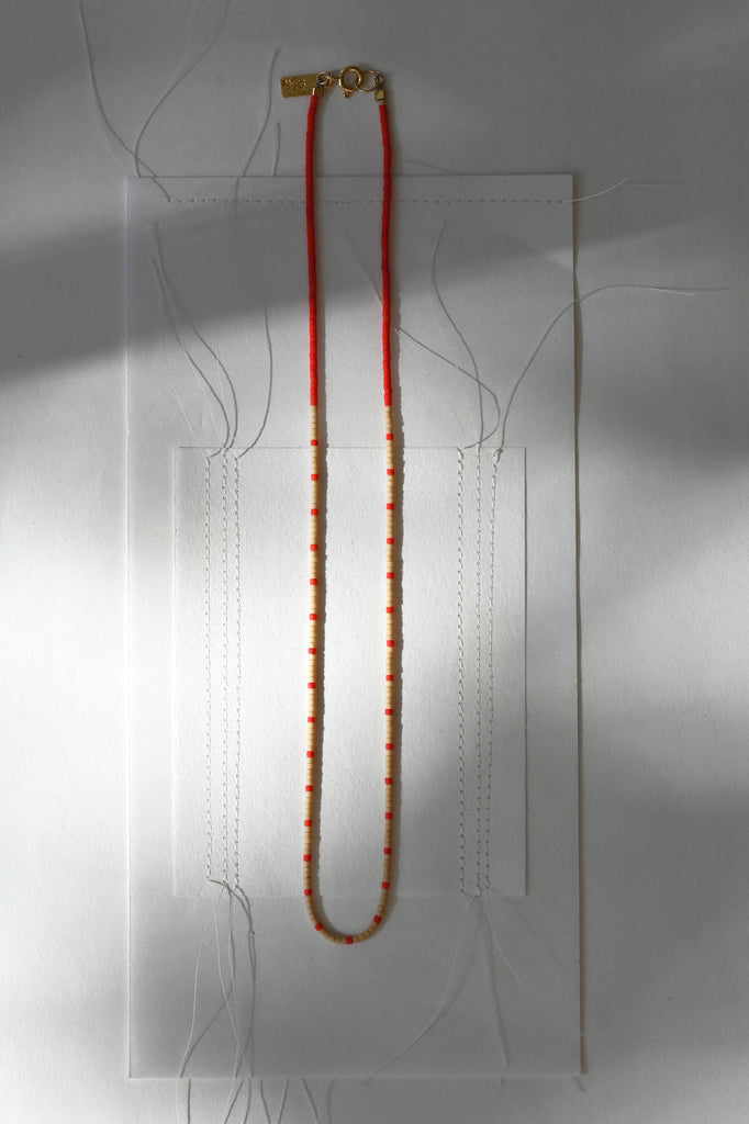 Dipsea Necklace in Blush and Red at Abacus Row Handmade Jewelry