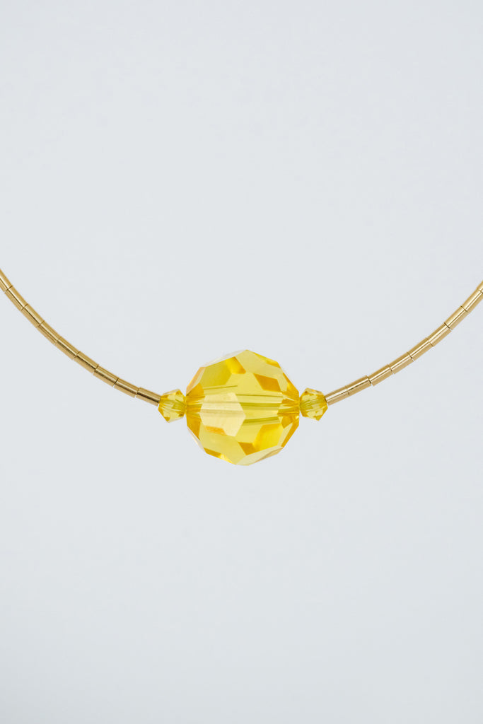 Honey Pomelo Necklace close up at Abacus Row Handmade Jewelry