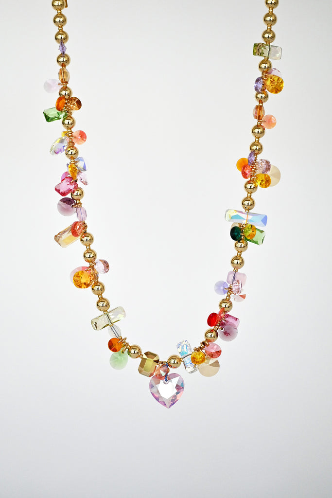 Superbloom Necklace No6 with Heart detail at Abacus Row Handmade Jewelry