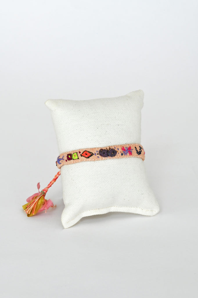 One-of-a-kind Embroidered Bracelet by Antomoon at Abacus Row Handmade Jewelry