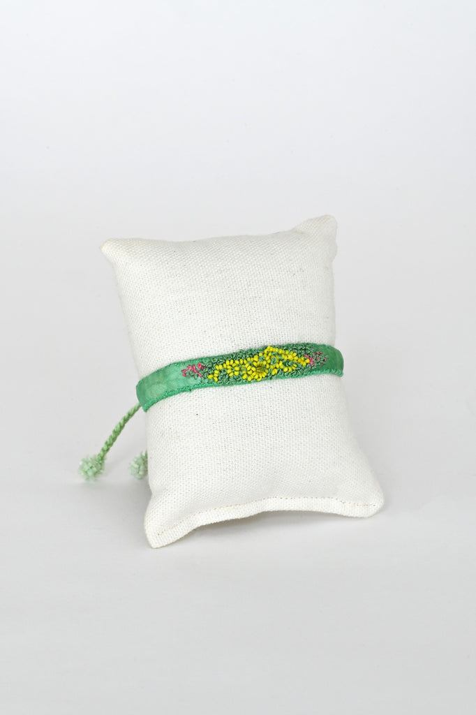 One-of-a-kind Embroidered Bracelet by Antomoon at Abacus Row Handmade Jewelry