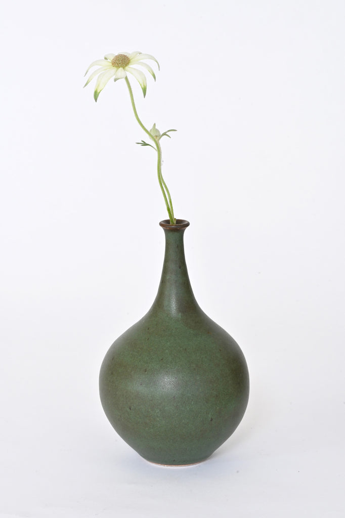 Green Vessel No. 43 with flower by Dana Chieco at Abacus Row Handmade Jewelry