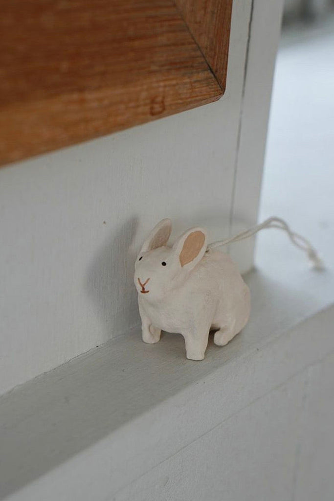 Paper Mache Rabbit Ornament by Fog Linen at Abacus Row Handmade Jewelry