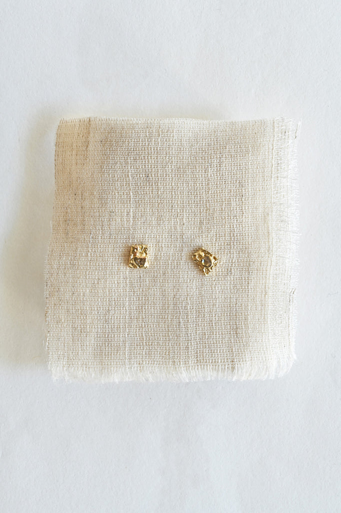 LINN Distressed Stone Stud Earrings at Abacus Row Handmade Jewelry