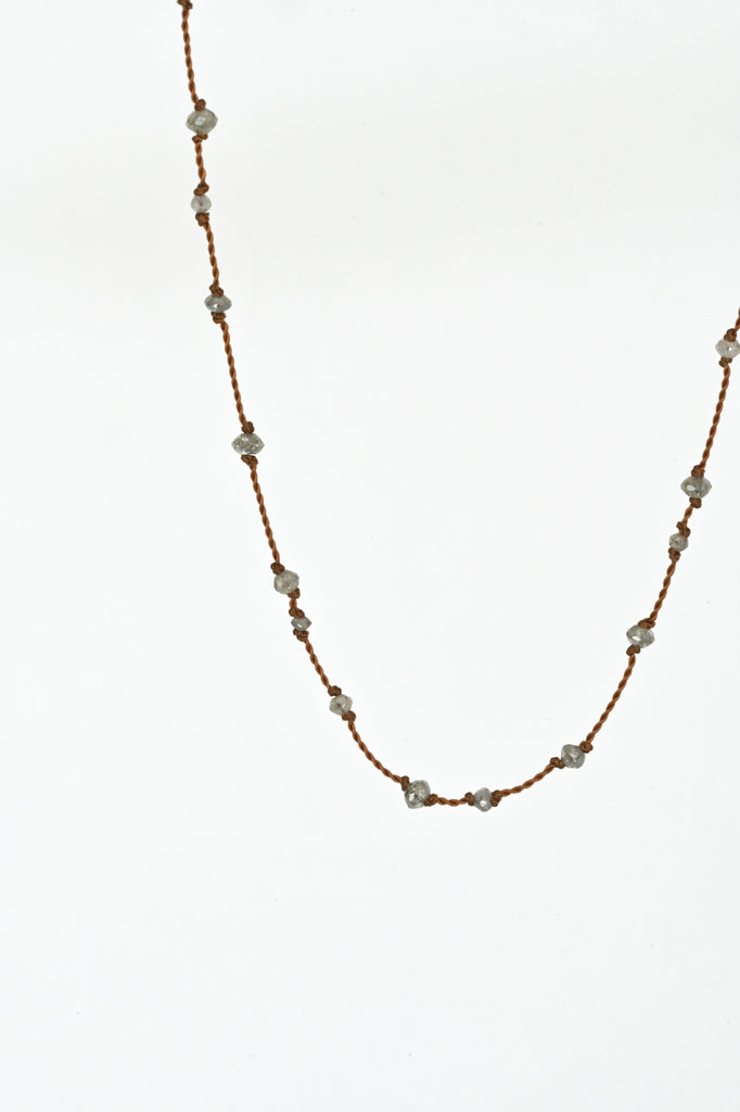 One of a kind Diamonds Necklace detail by Margaret Solow at Abacus Row Handmade Jewelry